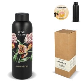 Waterdrop RVS drinkfles - 600 ml - dubbelwandig met stalen dop