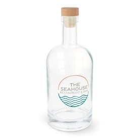 Waterfles 1000 ml - glas - houten dop