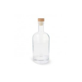 Waterfles 1000 ml - glas - houten dop