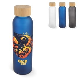 Waterfles 500 ml - glas - bamboe dop