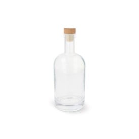 Waterfles 750 ml - glas - houten dop
