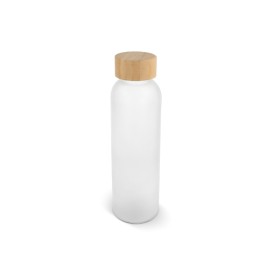 Waterfles glas & bamboe 500ml-Wit