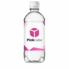Bronwater 330ml met platte dop-Transparant, #dde0e5-Full Colour