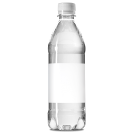 Waterflesje (gevuld) 500 ml - rPET - platte dop