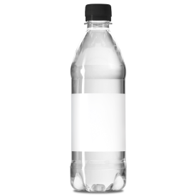 Waterflesje (gevuld) 500 ml - rPET - platte dop