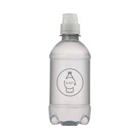 Waterflesje met bronwater 330ml - rPET - met sportdop - diverse kleuren