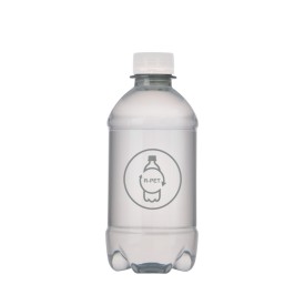 Waterflesje met bronwater 330ml - rPET - platte dop - diverse kleuren-Wit