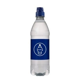 Waterflesje met bronwater 500ml - rPET- met sportdop - diverse kleuren