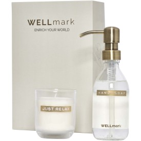 Wellmark Discovery set van 250 ml handzeepdispenser en 150 g geurkaars-Wit