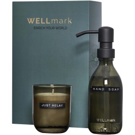 Wellmark Discovery set van 250 ml handzeepdispenser en 150 g geurkaars-Zwart