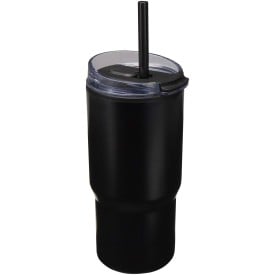 Westin 540 ml RCS gerecyclede dubbelwandige thermosbeker met rietje-Zwart