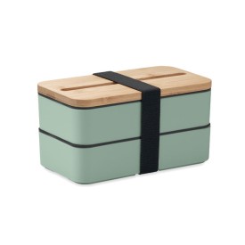 Wint lunch set 800ml - gerecycled PP - 2 compartimenten - bamboe deksel-Wit_77