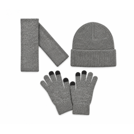 Set muts, sjaal en handschoenen-Donkergrijs