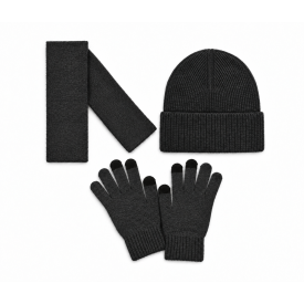 Set muts, sjaal en handschoenen-Zwart