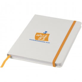 Witte A5 spectrum notitieboek met gekleurde sluiting-Wit,oranje