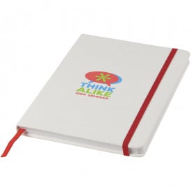 Witte A5 spectrum notitieboek met gekleurde sluiting-Wit,rood