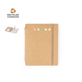 Wombax memoblok - A6 - 70 vellen - 15 plakbriefjes en 75 mini plakbriefjes - inclusief balpen - gerecycled karton