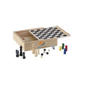 WoodGame 5-in-1 spel-Houtbruin