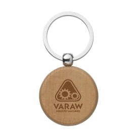 Woodkey ronde sleutelhanger - beukenhout - 3.9 cm ⌀