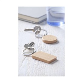 Woodkey ronde sleutelhanger - beukenhout - 3.9 cm ⌀
