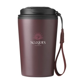 Wooosh RCS Varga koffiebeker 400ml - gerecylced RVS - dubbelwandig - lekvrij - met draaglus-Bordeaux