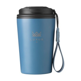 Wooosh RCS Varga koffiebeker 400ml - gerecylced RVS - dubbelwandig - lekvrij - met draaglus-Petrol