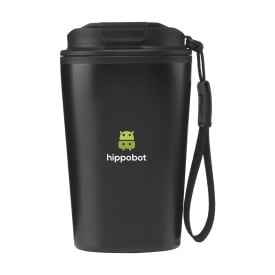 Wooosh RCS Varga koffiebeker 400ml - gerecylced RVS - dubbelwandig - lekvrij - met draaglus