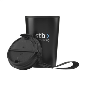Wooosh RCS Varga koffiebeker 400ml - gerecylced RVS - dubbelwandig - lekvrij - met draaglus