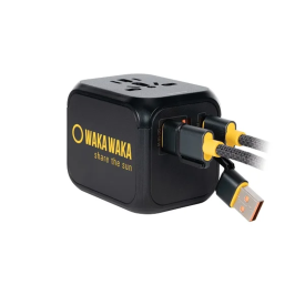 World Travelcharger – wereldstekker-Geel / zwart