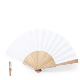 Woter handwaaier - rPET polyester - 42 x 23 cm - houten handvat
