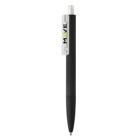 X3 balpen - kunststof - blauwe inkt - smooth touch - zwart