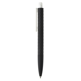 X3 balpen - kunststof - blauwe inkt - smooth touch - zwart