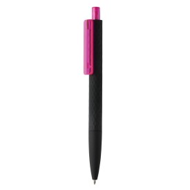 X3 balpen - kunststof - blauwe inkt - smooth touch - zwart