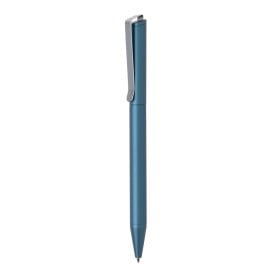 Xavi balpen - gerecycled aluminium - blauwe inkt - draaimechanisme