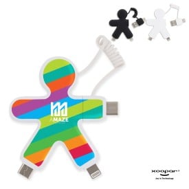 Xoopar Buddy oplaadkabel - gerecycled kunststof - sleutelhanger