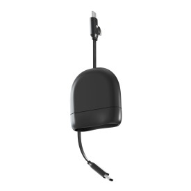 Xoopar ICE-R Uittrekbare USB-C en Lightning Kabel 60W 1 Meter-Zwart