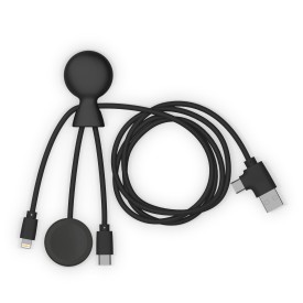 Xoopar Mr. Bio Long Multi Kabel voor Apple/Samsung Watch 1 Meter-Zwart