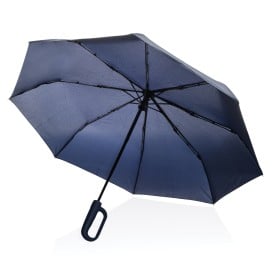 Yara 21" AWARE™ RPET paraplu in unikleur met karabijn hendel-Donkerblauw