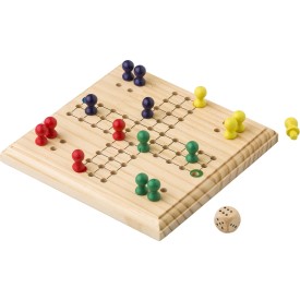 Yasir ludo spel - hout - verpakt in katoenen zakje