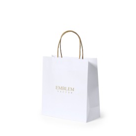 Yeman papieren tas 100 g/m² - A5+ - wit - gedraaid koord