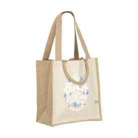 Yucatan shopper - jute en organisch canvas - 320 g/m2 - 30 x 33 x 19 cm - GOTS - korte en lange hengsels