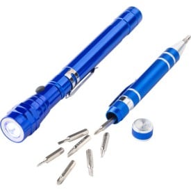 Olivia 2 in 1 zaklamp - aluminium - met schroevendraaier - magneet - LED