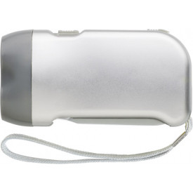 Zaklamp frosted met 2 LED lampjes-Zilver-Zonder opdruk