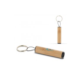 Zaklamp - bamboe - met sleutelhanger