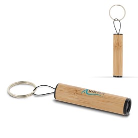 Zaklamp - bamboe - met sleutelhanger