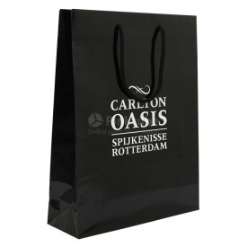 Luxe papieren tas met katoenen koord A3-Zwart