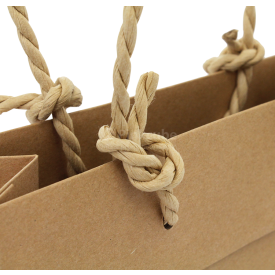 Luxe papieren kraft tas 180 g/m² - A5 - bruin - met omslag - papieren koord