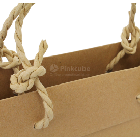 Luxe papieren kraft tas 180 g/m² - A4+ - bruin - met omslag - papieren koord