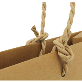 Luxe papieren kraft tas 180 g/m² - A3 - bruin - met omslag - papieren koord