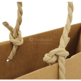 Luxe papieren kraft tas 180 g/m² - A3 liggend - bruin - met omslag - papieren koord
